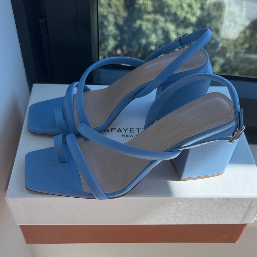 Lafayette 148 New York Sky Blue Heeled Sandals